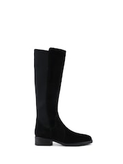 Jones Bootmaker Black Ellisia Leather Stretch-Fit Long Boots - Image 1 of 5