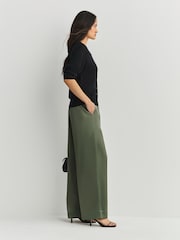 By Malene Birger Green Cabello Satin Wide Leg Trousers - Image 3 of 5