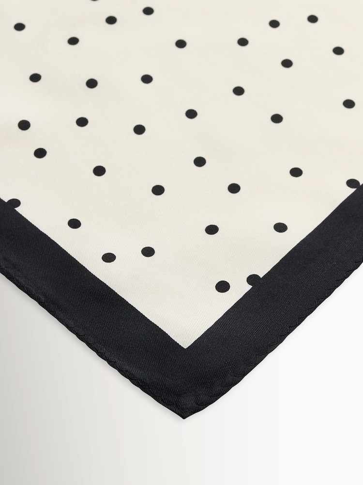By Malene Birger White Poulas Polka Dot Square Scarf - Image 2 of 3