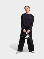 adidas Originals Black Wide Leg Joggers - Image 3 of 6