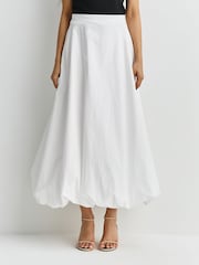 By Malene Birger White Aubrey Bubble Hem Midi Skirt - Image 3 of 6