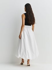 By Malene Birger White Aubrey Bubble Hem Midi Skirt - Image 5 of 6