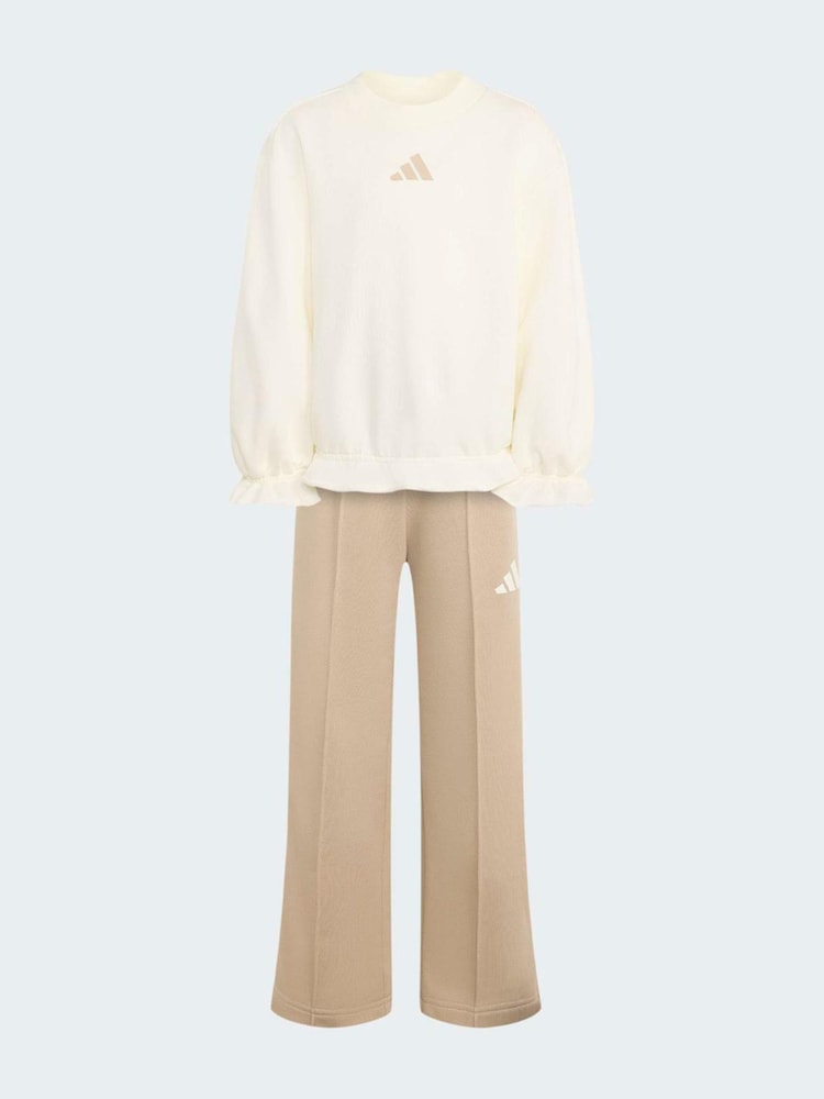 adidas White Sweat Top & Jogger Set - Image 1 of 3