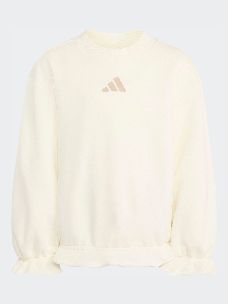 adidas White Sweat Top & Jogger Set - Image 2 of 3