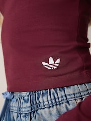 Rojo - Camiseta de manga larga ajustada adidas Originals - Imagen 5 de 6