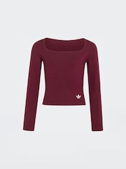 Rojo - Camiseta de manga larga ajustada adidas Originals - Imagen 6 de 6