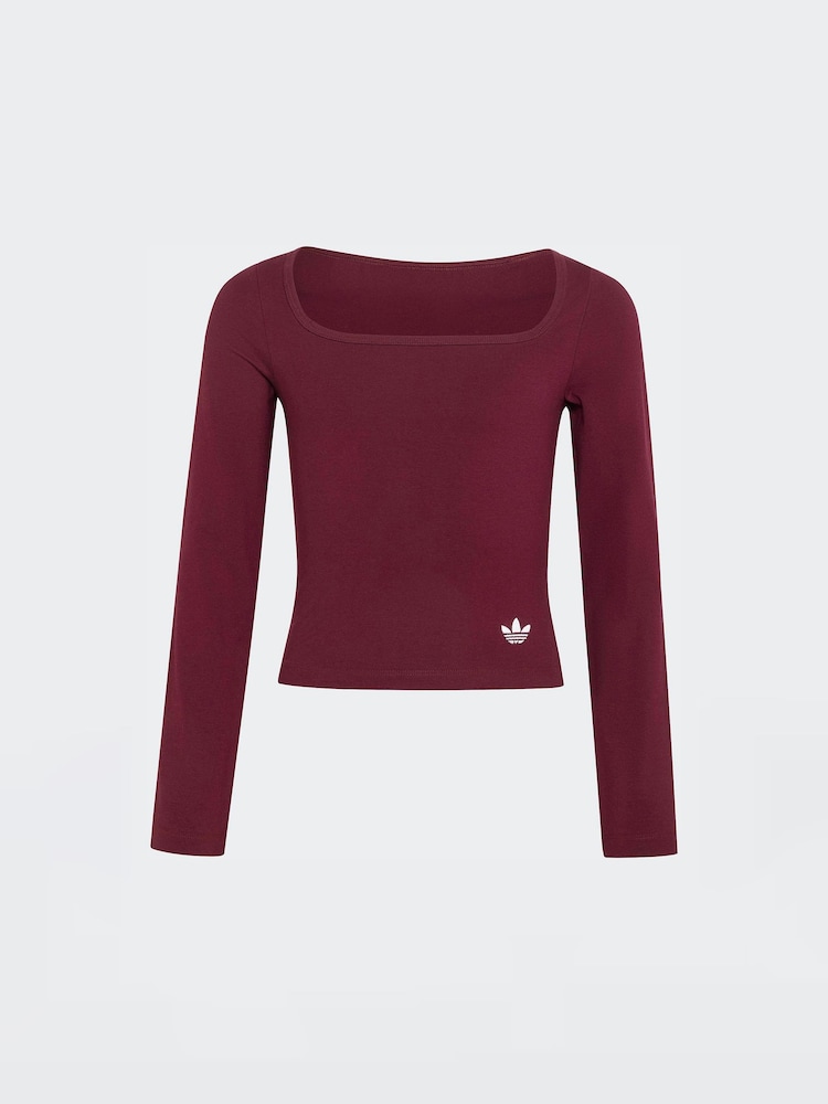 Rojo - Camiseta de manga larga ajustada adidas Originals - Imagen 6 de 6