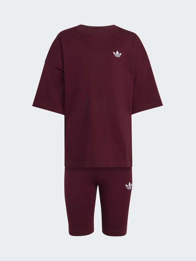 adidas Originals Red Sweat Top and Joggers Set - Image 1 of 3