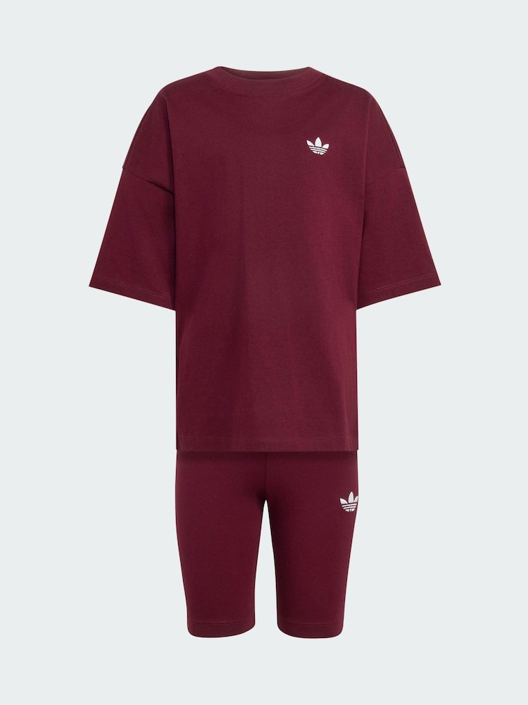 adidas Originals Burgundy Red T-Shirt and Shorts Set - Image 5 of 5 adidas Originals Burgundy Red T-Shirt and Shorts Set - Image 5 of 5