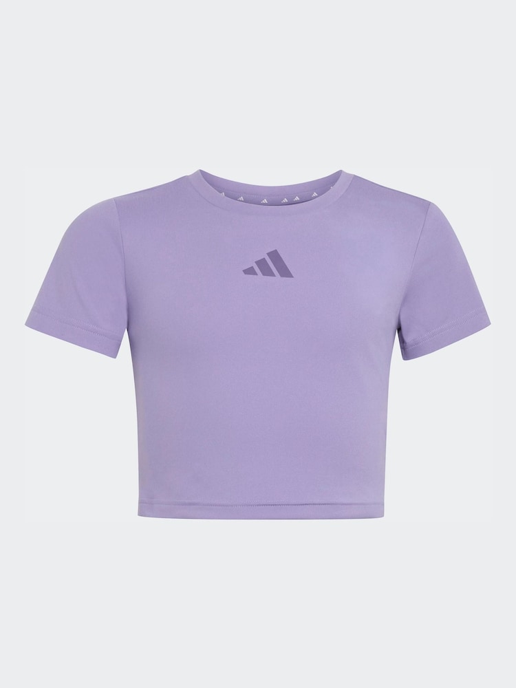 adidas Purple Soft Touch Baby Crop T-Shirt - Image 1 of 1 adidas Purple Soft Touch Baby Crop T-Shirt - Image 1 of 1