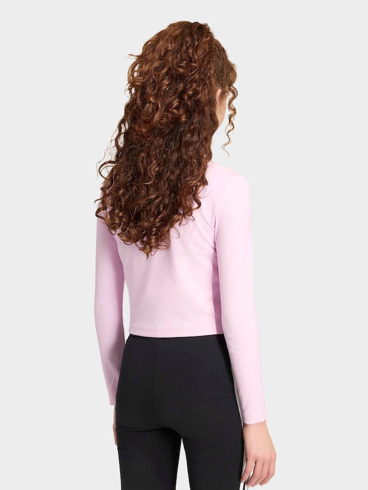 adidas Originals Pink Slim Long Sleeves T-Shirt - Image 2 of 5 adidas Originals Pink Slim Long Sleeves T-Shirt - Image 2 of 5