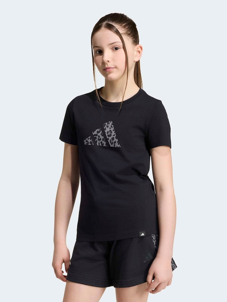 adidas Black Animal T-Shirt - Image 1 of 6
