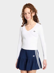 adidas Originals White Slim Long Sleeves T-Shirt - Image 1 of 6