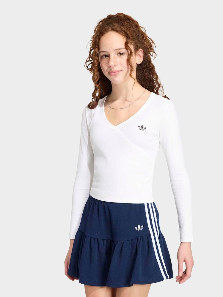 adidas Originals White Slim Long Sleeves T-Shirt - Image 1 of 6