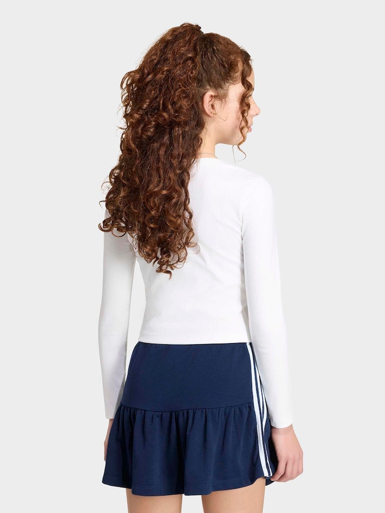 adidas Originals White Slim Long Sleeves T-Shirt - Image 2 of 6
