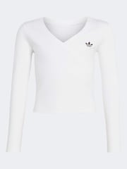 adidas Originals White Slim Long Sleeves T-Shirt - Image 6 of 6