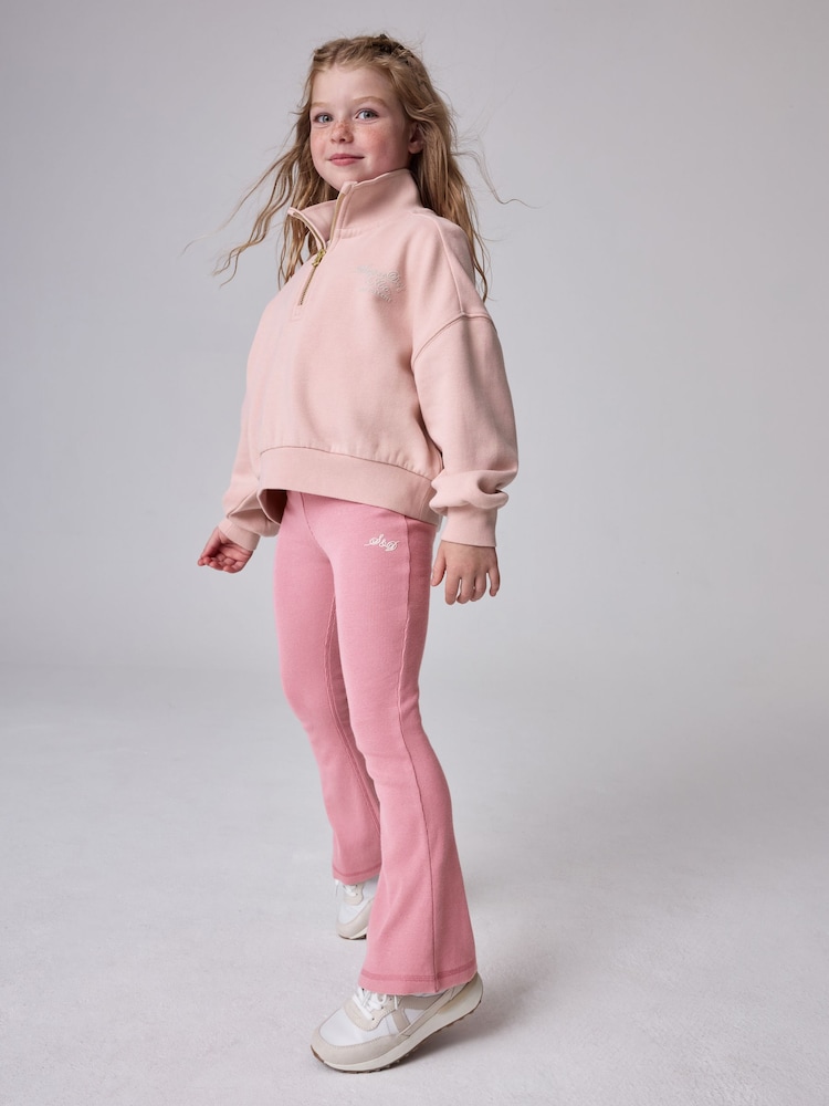 Superdry Pink Sweat Top & Leggings Set - Image 1 of 14 Superdry Pink Sweat Top & Leggings Set - Image 1 of 14