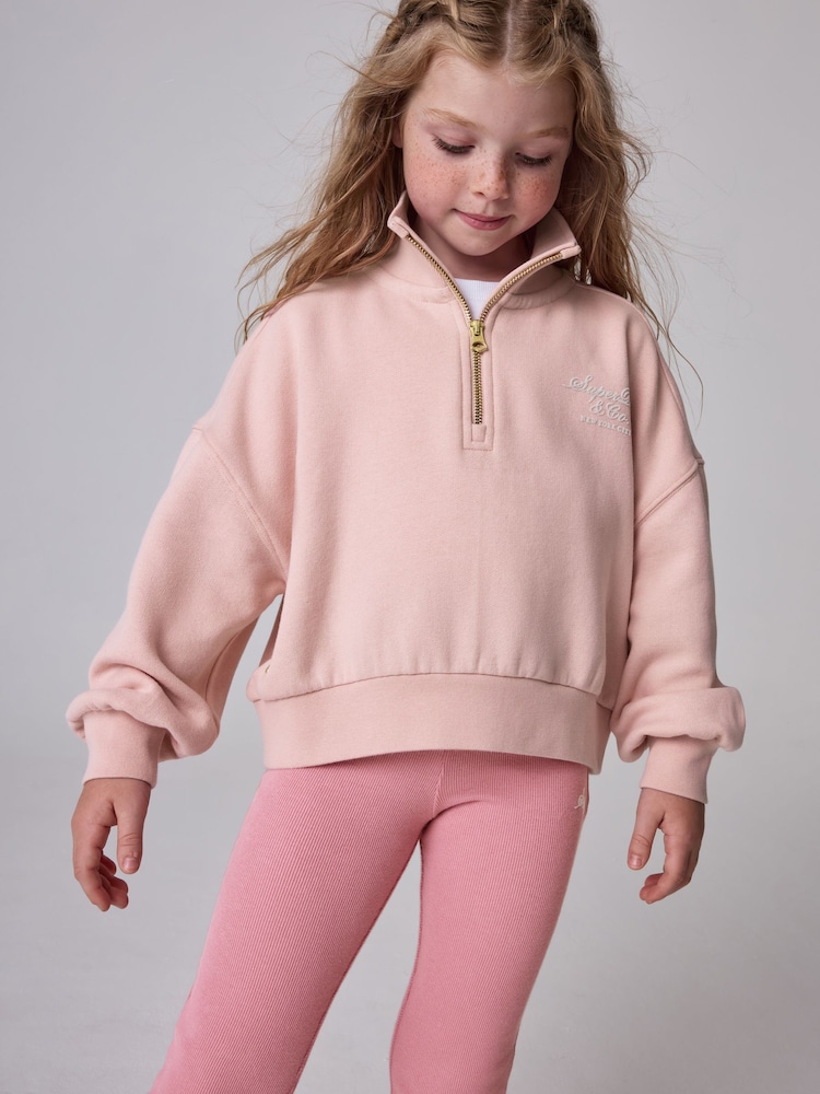 Superdry Pink Sweat Top & Leggings Set - Image 2 of 14 Superdry Pink Sweat Top & Leggings Set - Image 2 of 14