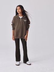 Superdry Brown Flared Leggings Sweat Top & Joggers Set - Image 1 of 13