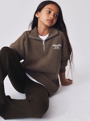 Superdry Brown Flared Leggings Sweat Top & Joggers Set - Image 2 of 13