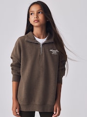 Superdry Brown Flared Leggings Sweat Top & Joggers Set - Image 4 of 13