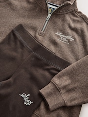 Superdry Brown Flared Leggings Sweat Top & Joggers Set - Image 9 of 13