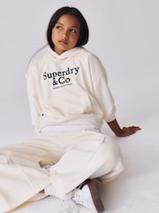 Superdry Cream Sweatshirt & Joggers Set - Image 1 of 14