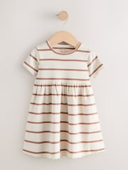 Brown Short Sleeve Ribbed Dresses 2 Pack (3mths-7yrs) - Image 2 of 6