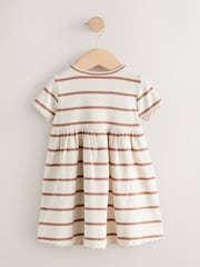 Brown Short Sleeve Ribbed Dresses 2 Pack (3mths-7yrs) - Image 4 of 6