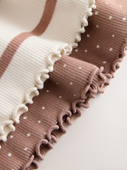 Brown Short Sleeve Ribbed Dresses 2 Pack (3mths-7yrs) - Image 5 of 6