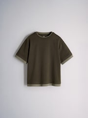 The Set 3 Pack Mock Layer Oversized Short Sleeve T-Shirt Green/Grey/White - Image 5 of 6