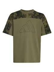 adidas Green Essentials Camo Cotton T-Shirt - Image 1 of 1