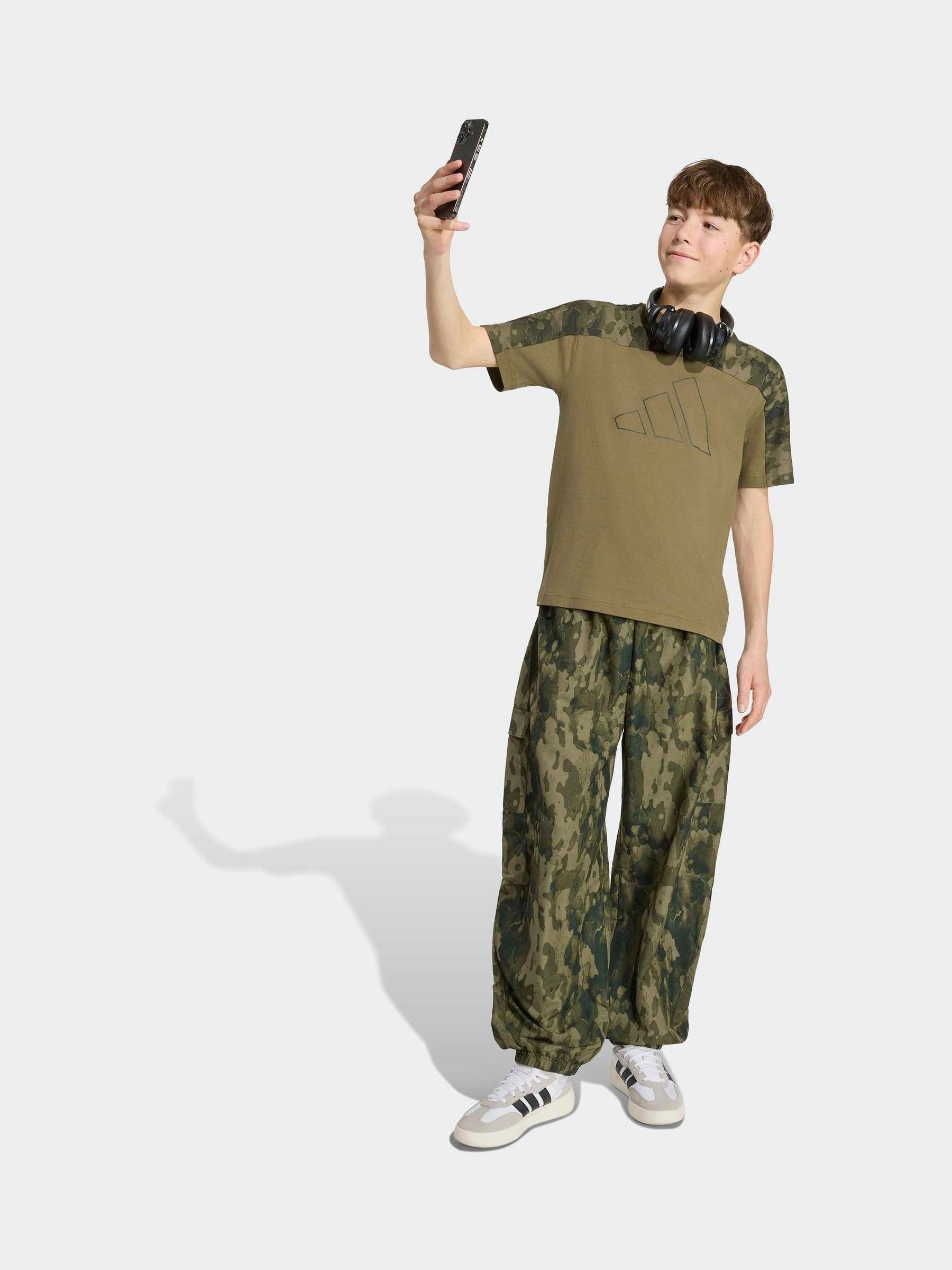 Buy adidas Green Essentials Camo Cotton T-Shirt from the Next UK