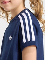 adidas Originals Blue 3 Stripe T-Shirt - Image 5 of 6