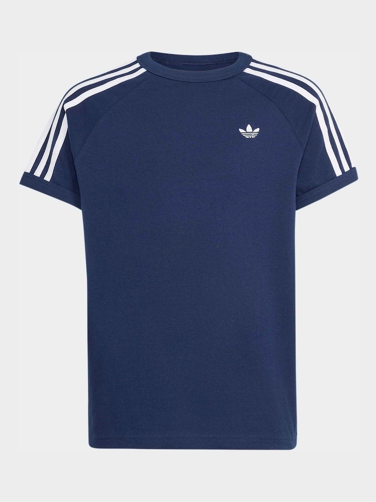 adidas Originals Navy Blue 3 Stripes T-Shirt - Image 6 of 6 adidas Originals Navy Blue 3 Stripes T-Shirt - Image 6 of 6