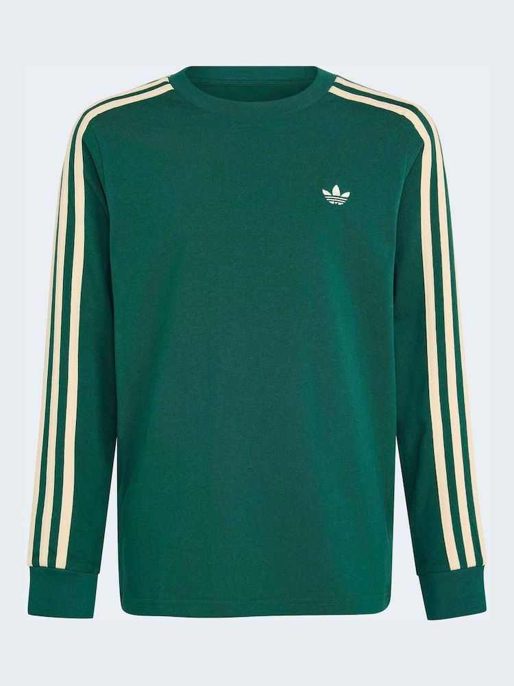 Verde - Camiseta de manga larga con rayas adidas Originals 3 - Imagen 1 de 1