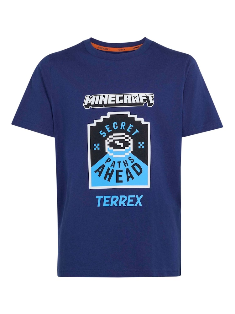 adidas Blue Minecraft Graphic Kids T-Shirt - Image 1 of 5 adidas Blue Minecraft Graphic Kids T-Shirt - Image 1 of 5