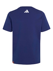 adidas Blue Minecraft Graphic Kids T-Shirt - Image 2 of 5