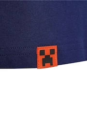 adidas Blue Minecraft Graphic Kids T-Shirt - Image 4 of 5