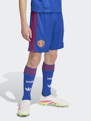 adidas Blue Manchester United 26/27 Kids Away Shorts - Image 1 of 6