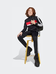 adidas Black/Red Kids Seasonal Essentials Tiberio 3-Stripes Tricot Tracksuit - Image 3 of 8