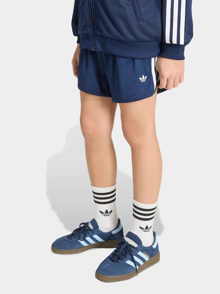 adidas Originals Blue Pinstripe Sprinter Shorts - Image 1 of 7 adidas Originals Blue Pinstripe Sprinter Shorts - Image 1 of 7