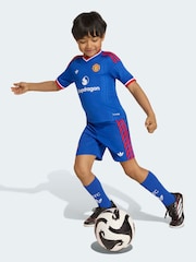 adidas originals Blue Kids Manchester United 26/27 Away T-Shirt Set - Image 3 of 6