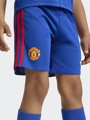 adidas originals Blue Kids Manchester United 26/27 Away T-Shirt Set - Image 4 of 6