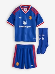 adidas originals Blue Kids Manchester United 26/27 Away T-Shirt Set - Image 6 of 6