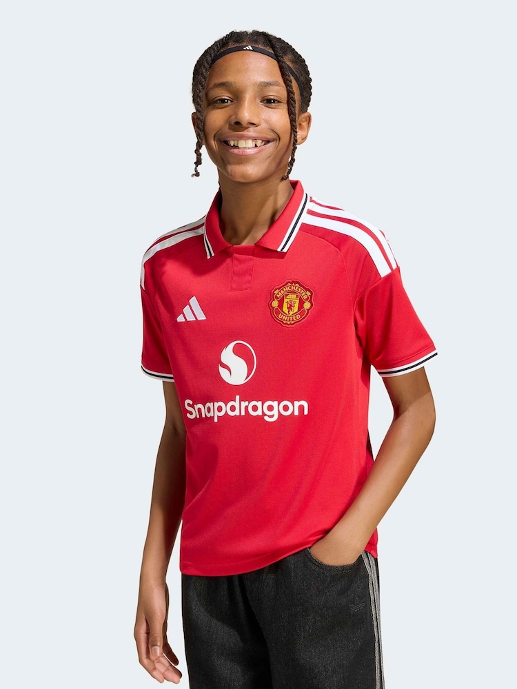 adidas Red Kids Manchester United 26/27 Home Shirt - Image 1 of 7 adidas Red Kids Manchester United 26/27 Home Shirt - Image 1 of 7
