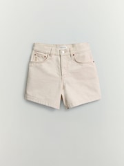 BHOEM Ecru High Rise Contrast Stitch Denim Shorts - Image 6 of 6