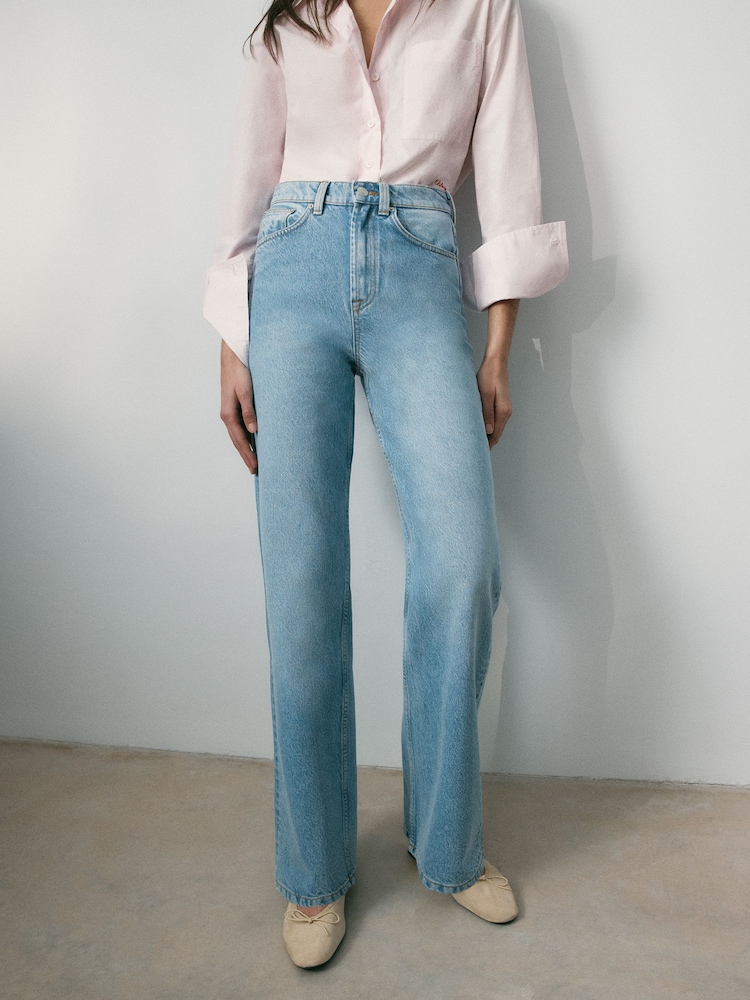 BHOEM Denim Lightwash High Rise Wide Leg Soft Jeans - Image 1 of 6 BHOEM Denim Lightwash High Rise Wide Leg Soft Jeans - Image 1 of 6