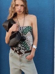 BHOEM Light Green High Rise Wide Leg Stretch Denim Culottes - Image 5 of 6