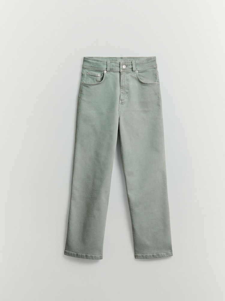 BHOEM Light Green High Rise Wide Leg Stretch Denim Culottes - Image 6 of 6 BHOEM Light Green High Rise Wide Leg Stretch Denim Culottes - Image 6 of 6